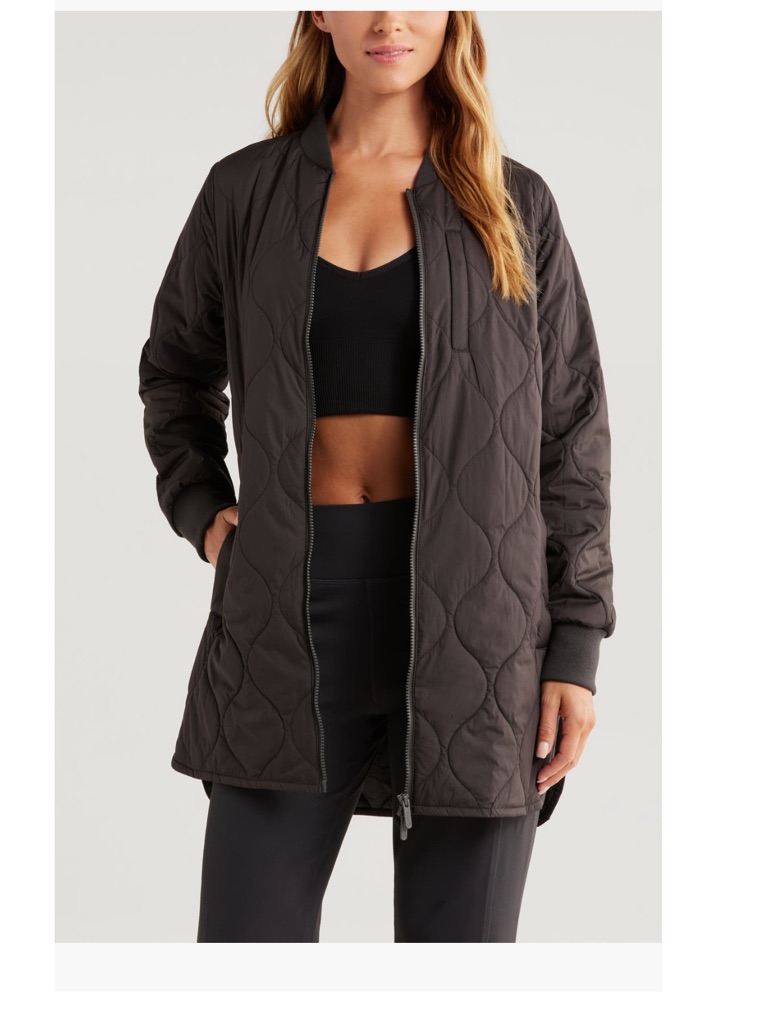 Zella Recycled Quilted Midi Coat